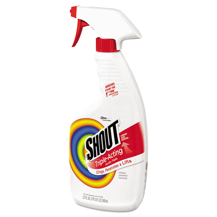 Shout® Laundry Stain Treatment, 22 oz Spray Bottle, 8/Carton (SJN356160) Case of 8