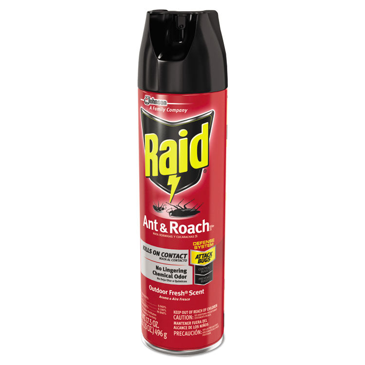 Raid® Ant and Roach Killer, 17.5 oz Aerosol Spray, Outdoor Fresh, 12/Carton (SJN351104) Case of 12