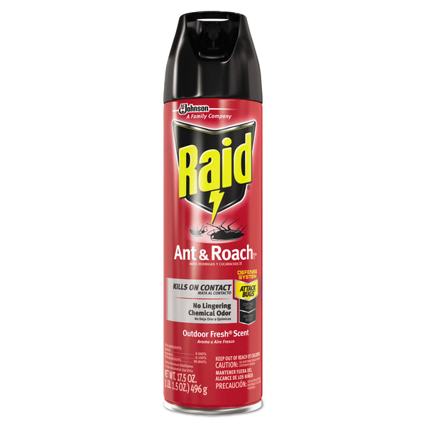 Raid Ant and Roach Killer, 17.5 oz Aerosol Spray, Outdoor Fresh (SJN366000EA) Each