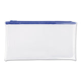 Universal® Zippered Wallets/Cases, Transparent Plastic, 11 x 6, Clear/Blue, 2/Pack (UNV69025) Pack of 2