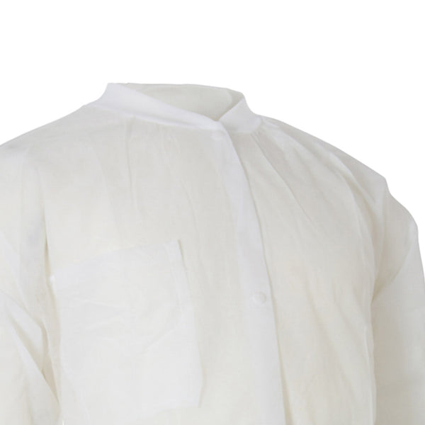McKesson Lab Coat White Large / X-Large Knee Length Spunbond Polypropylene Disposable (1207905_BG) 10/BG
