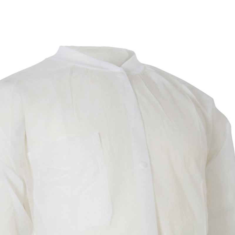 McKesson Lab Coat White Large / X-Large Knee Length Spunbond Polypropylene Disposable (1207905_BG) 10/BG