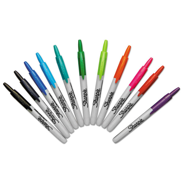 Sharpie® Retractable Permanent Marker, Fine Bullet Tip, Assorted Colors, 12/Set (SAN32707) Set of 12