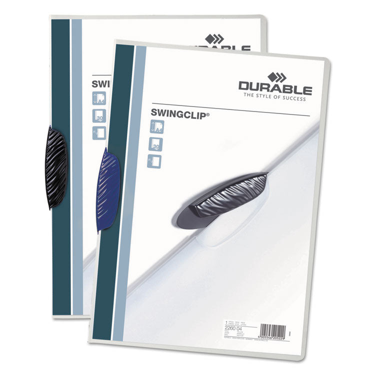 Durable® Swingclip Clear Report Cover, Swing Clip, 8.5 x 11, Black Clip, 25/Box (DBL226301)