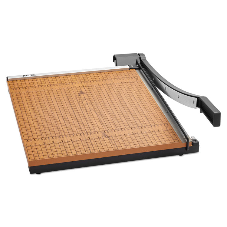 X-ACTO® Square Commercial Grade Wood Base Guillotine Trimmer, 15 Sheets, 18" Cut Length, 18 x 18 (EPI26618LMR) Each