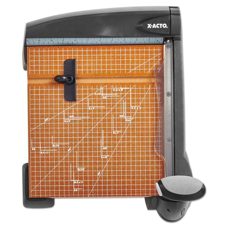 X-ACTO® 12-Sheet Laser Guillotine Trimmer, 2" Cut Length, Wood Base, 12 x 12 (EPI26642LMR) Each