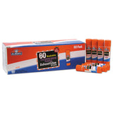 Elmer's® Disappearing Purple All Purpose Glue Sticks, 0.24 oz, Dries Clear, 60/Box (EPIE503) Box of 60