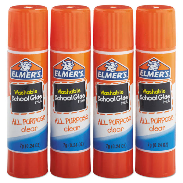 Elmer's® Washable School Glue Sticks, 0.77 oz, Applies White snd Dries Clear, 30/Box (EPIE599)
