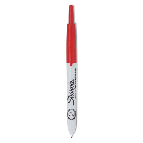 Sharpie® Retractable Permanent Marker, Extra-Fine Needle Tip, Red (SAN1735791) 1 Dozen