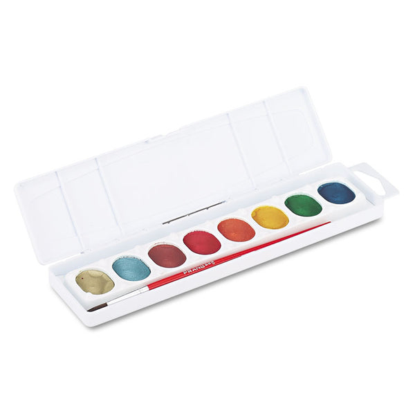 Prang® Metallic Washable Watercolors, 8 Assorted Metallic Colors, Palette Tray (DIX80516) Each