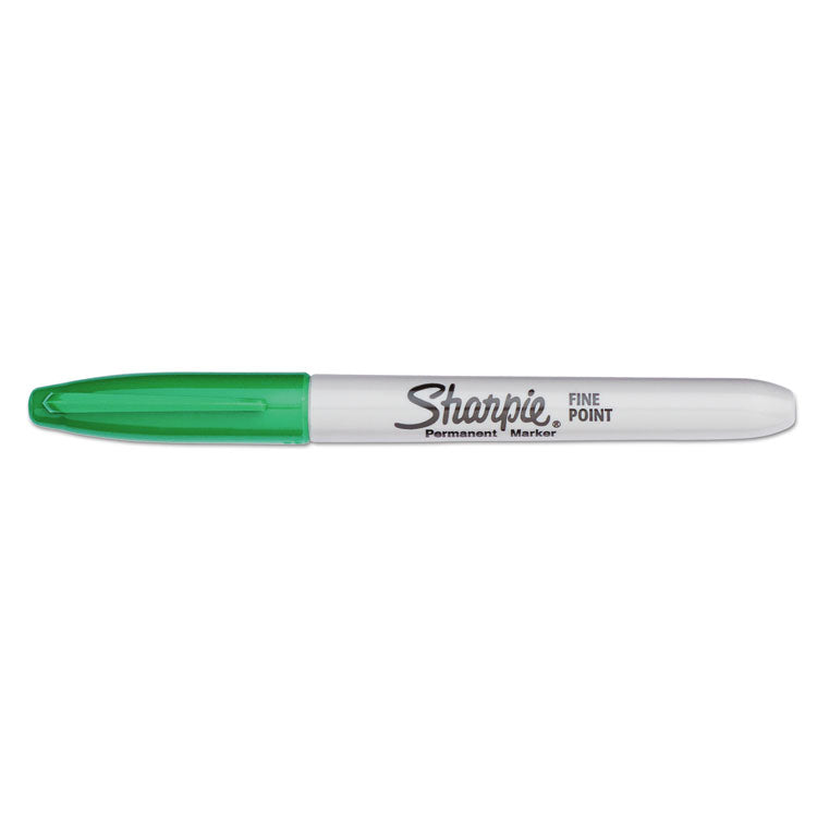 Sharpie® Fine Bullet Tip Permanent Marker, Green, Dozen (SAN30004) 1 Dozen