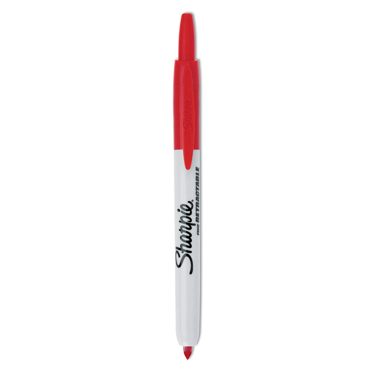 Sharpie Color Rojo Sharpie® SAN32702 Retractable Permanent Marker, Fine Bullet Tip, Red ...