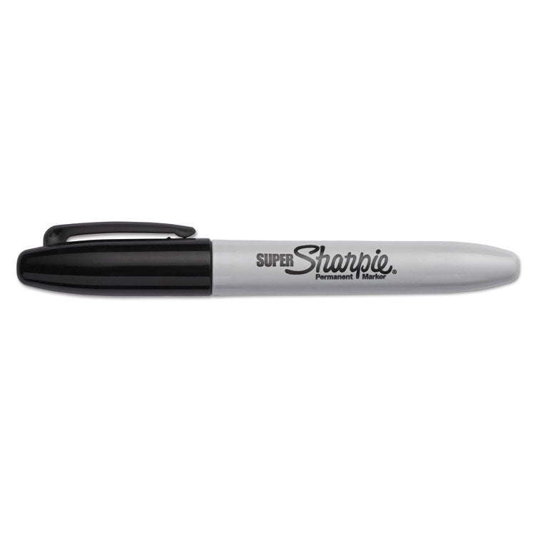Sharpie® Super Permanent Marker, Fine Bullet Tip, Black, 6/Pack (SAN33666PP) Pack of 6