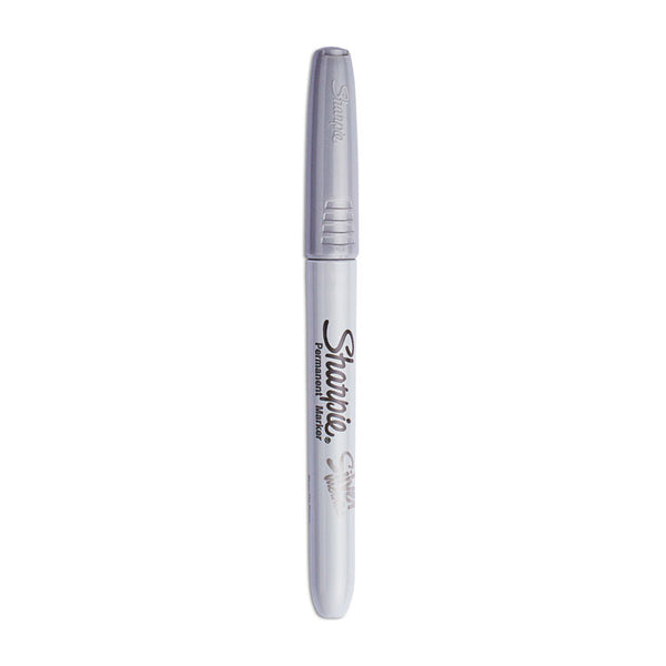 Sharpie® Metallic Fine Point Permanent Markers, Fine Bullet Tip, Metallic Silver, 4/Pack (SAN39109PP) Pack of 4