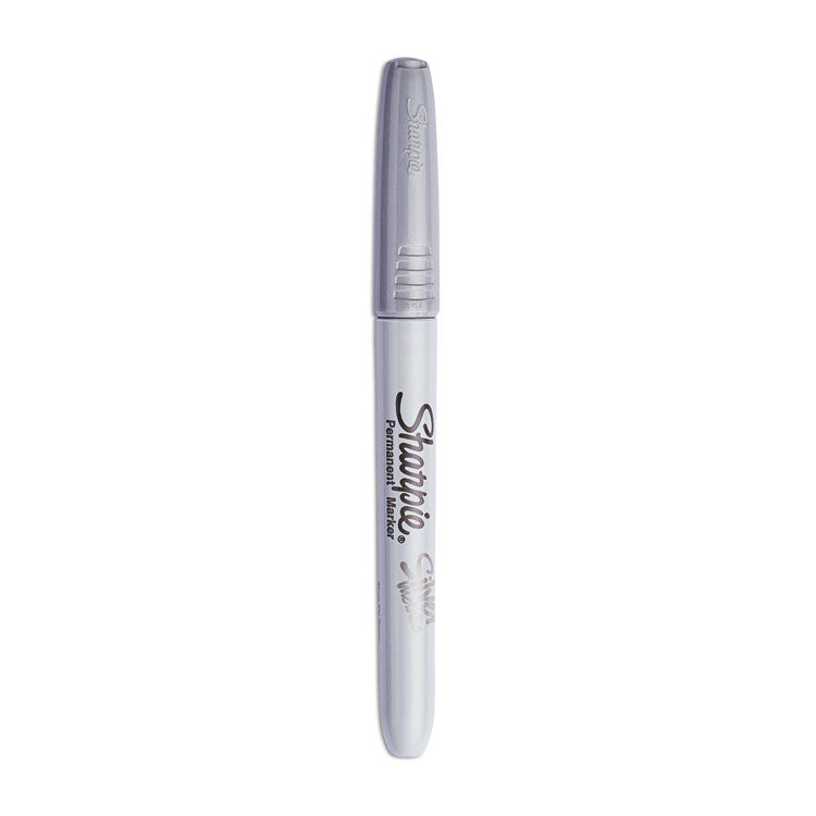 Sharpie® Metallic Fine Point Permanent Markers, Fine Bullet Tip, Metallic Silver, 4/Pack (SAN39109PP) Pack of 4