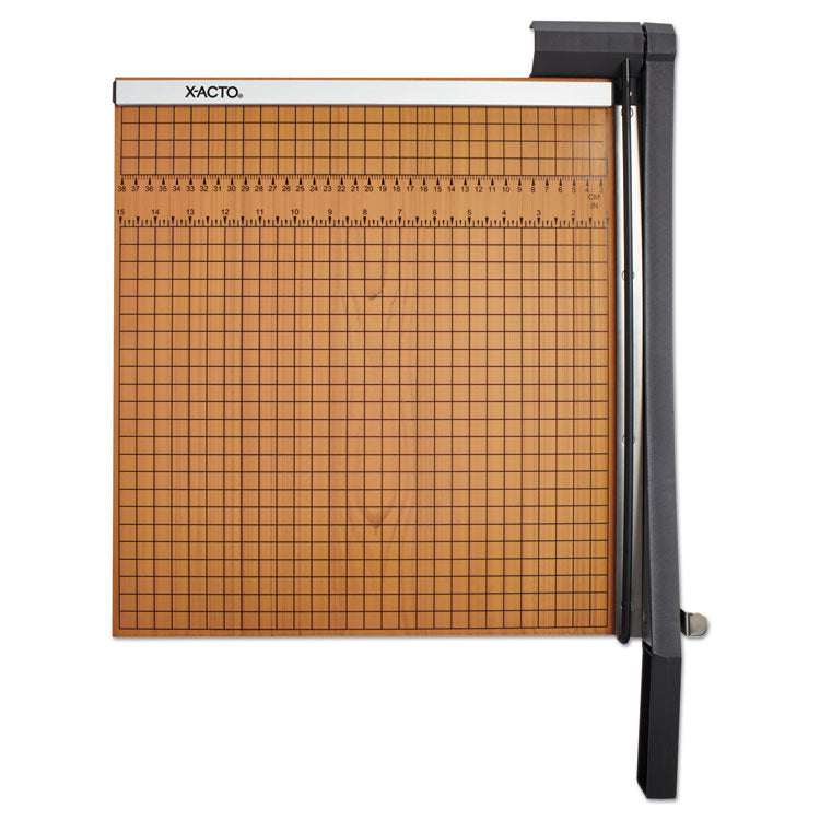 X-ACTO® Square Commercial Grade Wood Base Guillotine Trimmer, 15 Sheets, 15" Cut Length, 15 x 15 (EPI26615) Each