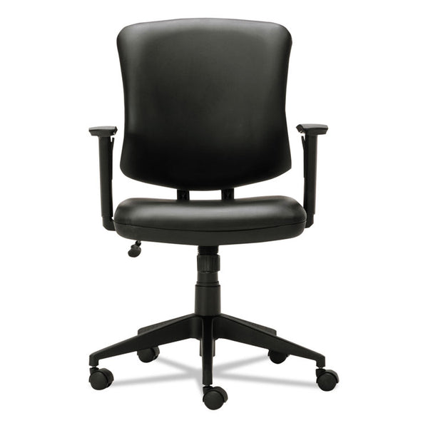 Alera® Alera Everyday Task Office Chair, Bonded Leather Seat/Back, Supports Up to 275 lb, 17.6" to 21.5" Seat Height, Black (ALETE4819)
