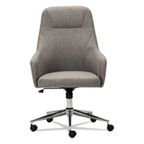 Alera® Alera Captain Series High-Back Chair, Supports Up to 275 lb, 17.1" to 20.1" Seat Height, Gray Tweed Seat/Back, Chrome Base (ALECS4151)