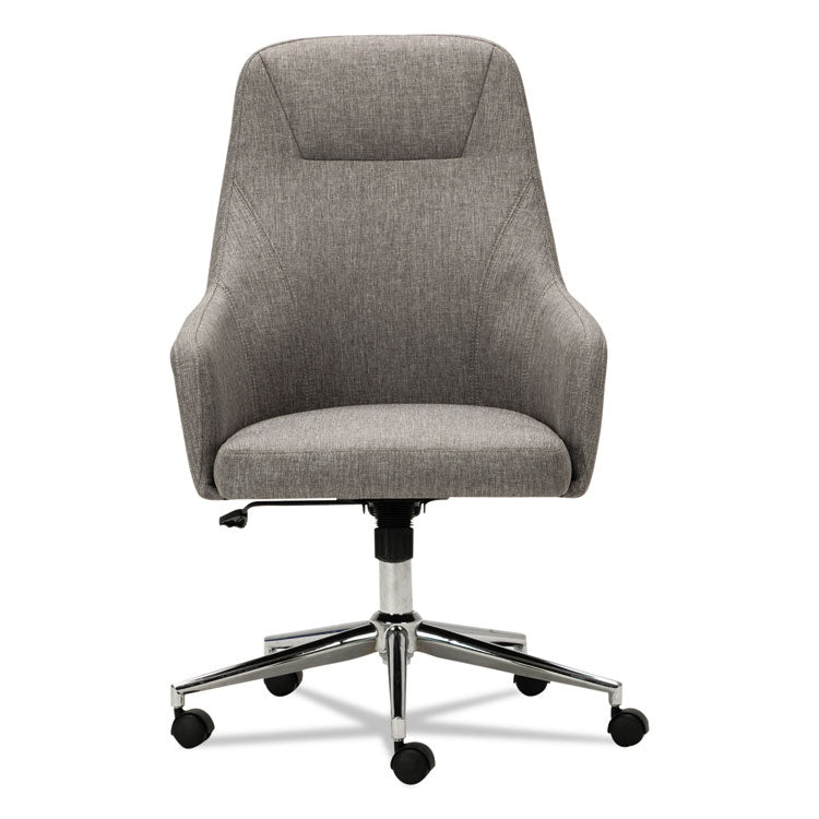 Alera® Alera Captain Series High-Back Chair, Supports Up to 275 lb, 17.1" to 20.1" Seat Height, Gray Tweed Seat/Back, Chrome Base (ALECS4151) Each