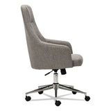 Alera® Alera Captain Series High-Back Chair, Supports Up to 275 lb, 17.1" to 20.1" Seat Height, Gray Tweed Seat/Back, Chrome Base (ALECS4151)