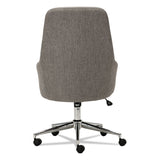 Alera® Alera Captain Series High-Back Chair, Supports Up to 275 lb, 17.1" to 20.1" Seat Height, Gray Tweed Seat/Back, Chrome Base (ALECS4151) Each