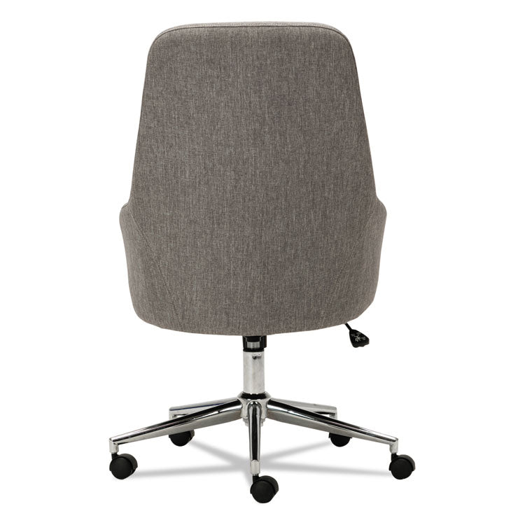 Alera® Alera Captain Series High-Back Chair, Supports Up to 275 lb, 17.1" to 20.1" Seat Height, Gray Tweed Seat/Back, Chrome Base (ALECS4151) Each