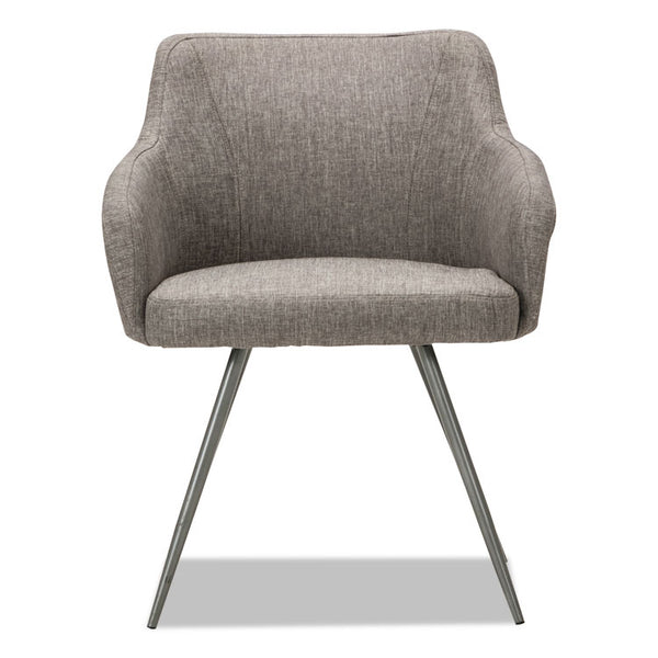 Alera® Alera Captain Series Guest Chair, 23.8" x 24.6" x 30.1", Gray Tweed Seat, Gray Tweed Back, Chrome Base (ALECS4351)