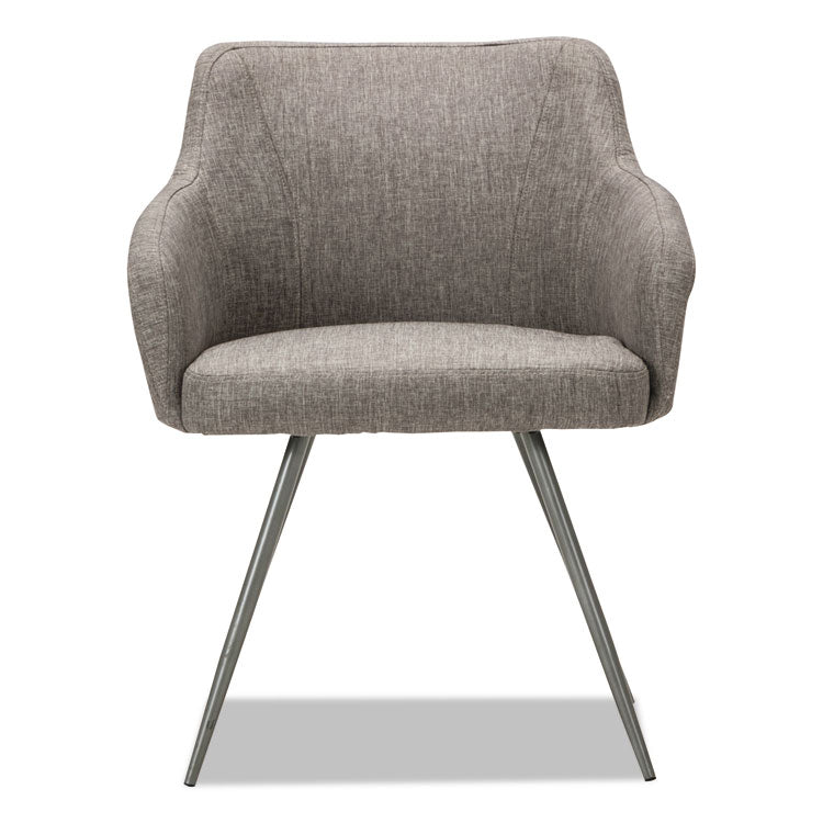 Alera® Alera Captain Series Guest Chair, 23.8" x 24.6" x 30.1", Gray Tweed Seat, Gray Tweed Back, Chrome Base (ALECS4351) Each