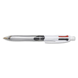 BIC® 4-Color 3 + 1 Multi-Color Ballpoint Pen/Pencil, Retractable, 1 mm Pen/0.7 mm Pencil, Black/Blue/Red Ink, Gray/White Barrel (BICMMLP1AST)