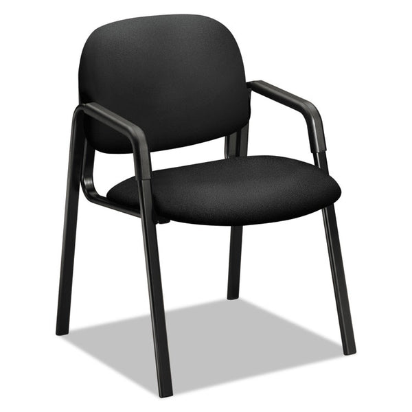 HON Solutions Seating 4000 Series Leg Base Guest Chair, 23.5" x 24.5" x 32", Black Seat, Black Back, Black Base (HON4003CU10T)