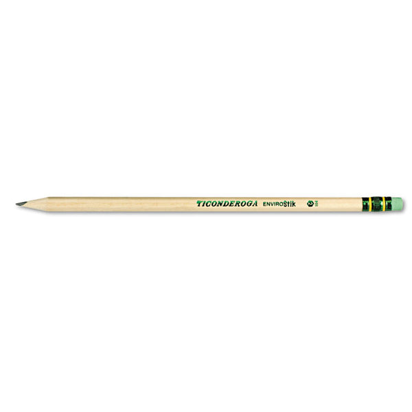 Ticonderoga® EnviroStiks Pencil, HB (#2), Black Lead, Natural Woodgrain Barrel, Dozen (DIX96212)
