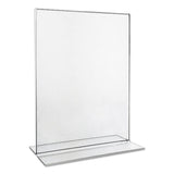 Universal® Clear 2-Sided T-Style Freestanding Frame, 8.5 x 11, 2/Pack (UNV76864)