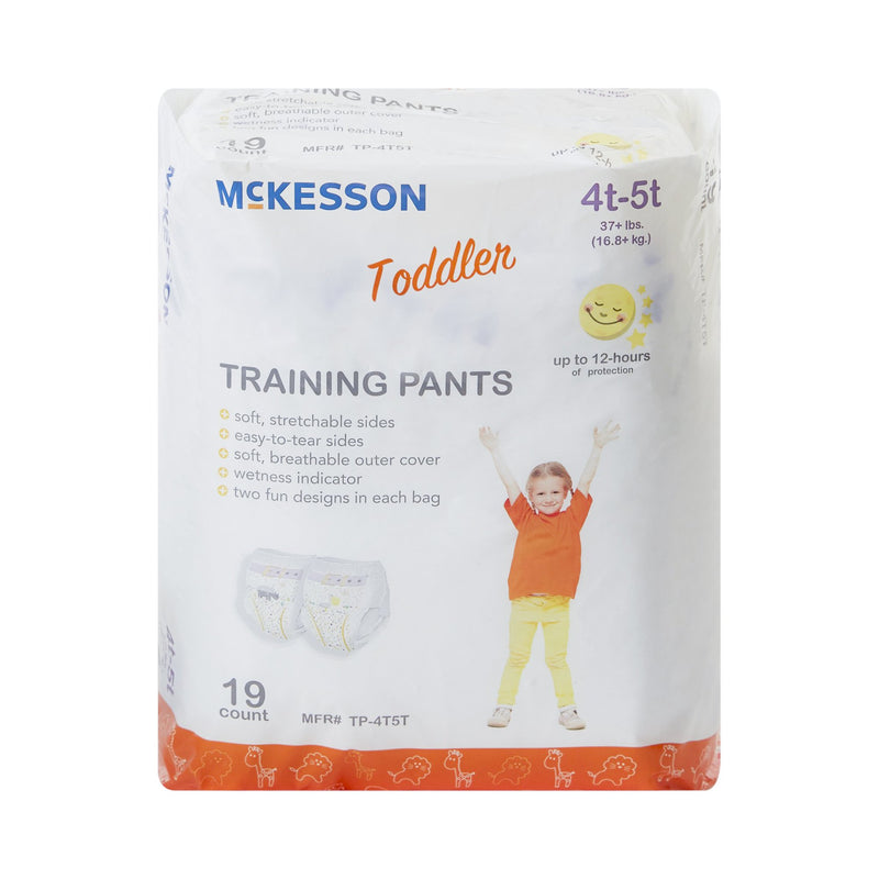 McKesson Unisex Toddler Training Pants Pull On with Tear Away Seams Size 4T to 5T Disposable Heavy Absorbency (1144483_CS) 4/CS