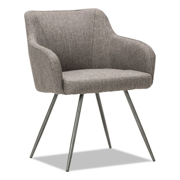 Alera® Alera Captain Series Guest Chair, 23.8" x 24.6" x 30.1", Gray Tweed Seat, Gray Tweed Back, Chrome Base (ALECS4351)