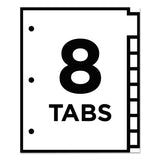 Avery&reg; Table 'n Tabs Dividers, 8-Tab, 1 to 8, 11 x 8.5, White, 1 Set (AVE11669)