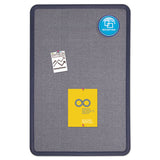Quartet® Contour Fabric Bulletin Board, 48 x 36, Light Blue Surface, Navy Blue Plastic Frame (QRT7694BE) Each