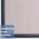 Quartet® Contour Fabric Bulletin Board, 36 x 24, Gray Surface, Black Plastic Frame (QRT7693G)