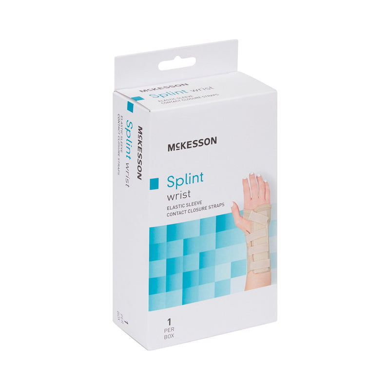 McKesson Wrist Brace Low Profile / Contoured / Wraparound Aluminum / Cotton / Elastic Right Hand Beige X-Small (1159151_EA) 1/EA