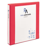 Avery® Durable View Binder with DuraHinge and Slant Rings, 3 Rings, 1" Capacity, 11 x 8.5, Coral (AVE17293) Each