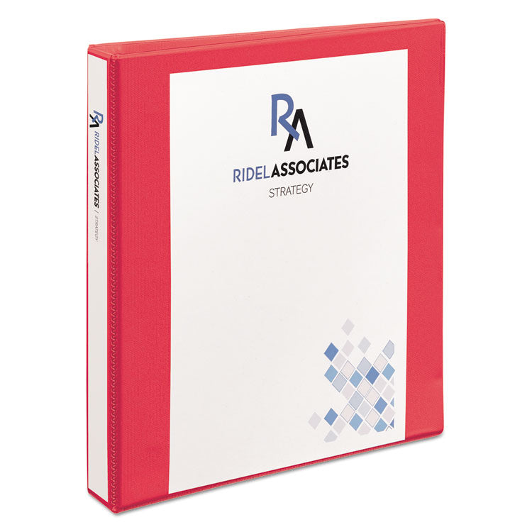 Avery® Durable View Binder with DuraHinge and Slant Rings, 3 Rings, 1" Capacity, 11 x 8.5, Coral (AVE17293) Each