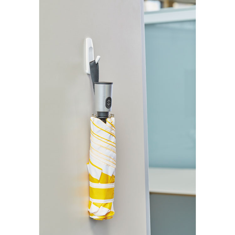 Command™ General Purpose Hooks, Medium, Plastic, White, 3 lb Capacity, 2 Hooks and 4 Strips/Pack (MMM17001ES) 1 Set