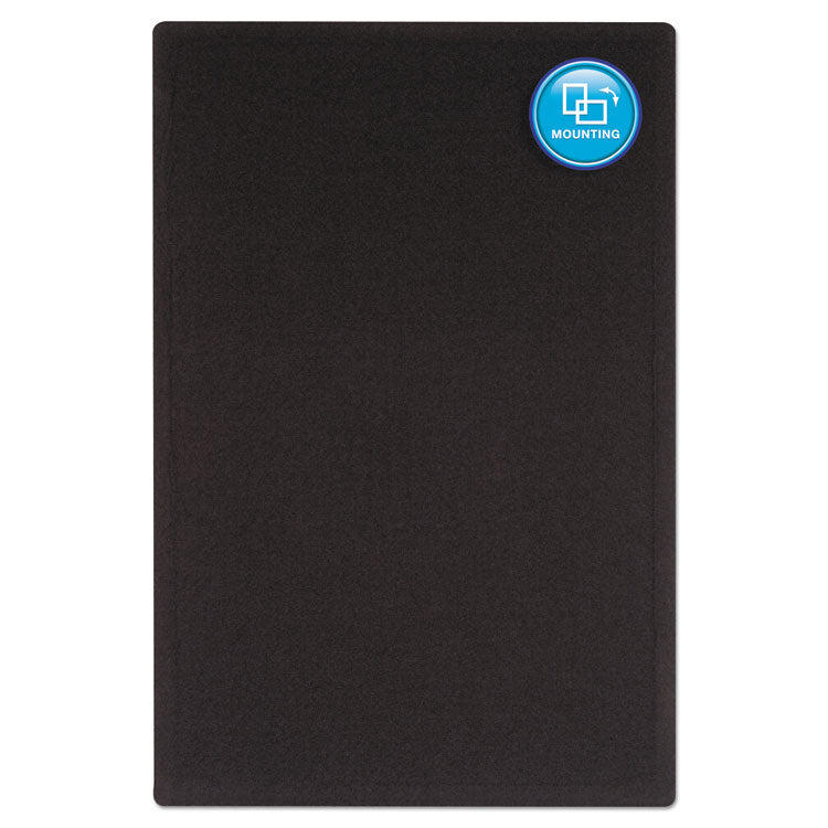 Quartet® Oval Office Fabric Board, 48 x 36, Black Surface (QRT7684BK) Each