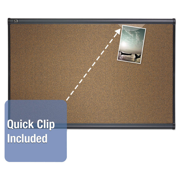 Quartet Prestige Bulletin Board, Brown Graphite-Blend Surface, 36 x 24, Aluminum Frame (QRTB243G)