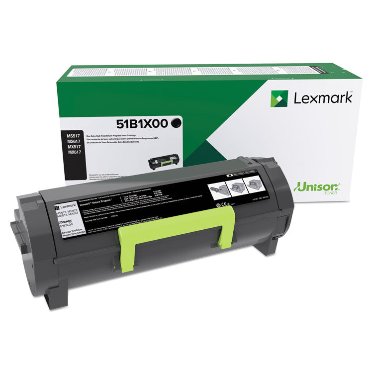 Lexmark™ 51B1X00 Unison Extra High-Yield Toner, 20,000 Page-Yield, Black (LEX51B1X00) Each
