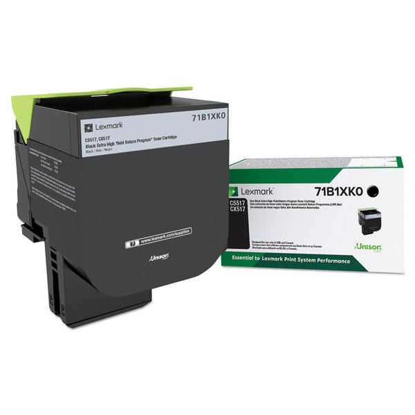 Lexmark™ 71B1XK0 Unison Extra High-Yield Toner, 8,000 Page-Yield, Black (LEX71B1XK0)