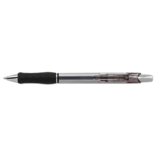 Pentel® R.S.V.P. Super RT Ballpoint Pen, Retractable, Medium 0.7 mm, Black Ink, Clear/Black Barrel, Dozen (PENBX477A) 1 Dozen