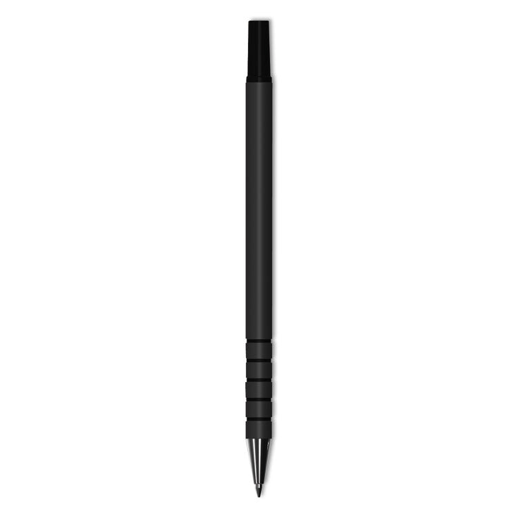 Universal™ Replacement Ballpoint Counter Pen, Medium 1 mm, Black Ink, Black Barrel, 6/Pack (UNV15626)