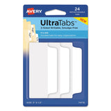 Avery® Ultra Tabs Repositionable Tabs, Wide and Slim: 3" x 1.5", 1/3-Cut, White, 24/Pack (AVE74776)