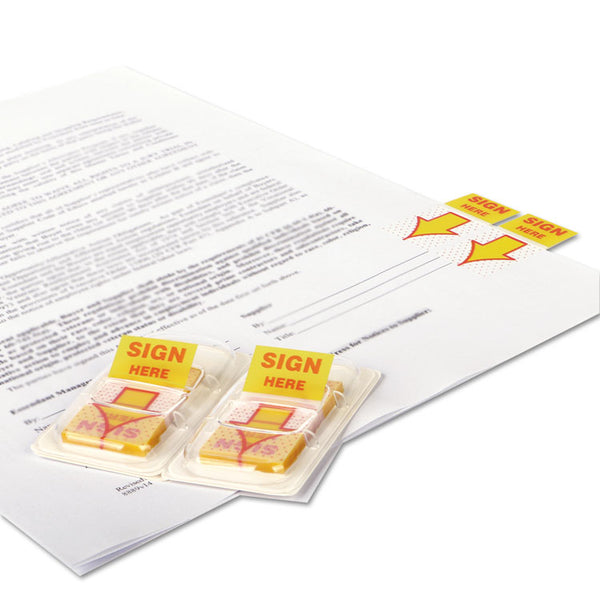 Universal® Deluxe Message Arrow Flags, "Sign Here", Yellow, 500/Pack (UNV99007)