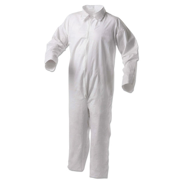 KleenGuard™ A35 Liquid and Particle Protection Coveralls, Zipper Front, 3X-Large, White, 25/Carton (KCC38921)